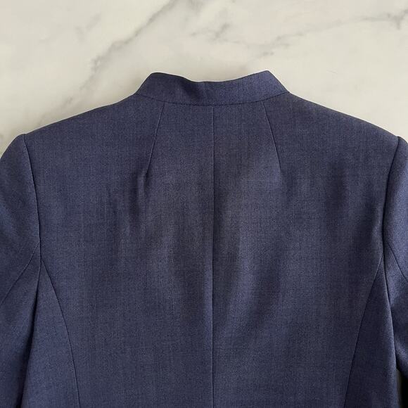 Banana Republic Long & Lean Wool Blazer Sz 6 Blue chic classic Career Gorpcore - Picture 8 of 13
